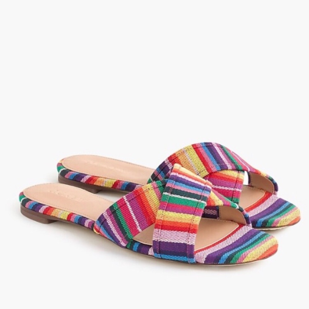 J.Crew multicolor Cora slide sandals